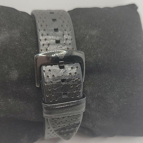 ARMANI AR1737 Men's Black Leather ​Analog Dial Quartz Genuine Wrist Watch BC565 - Picture 5 of 10